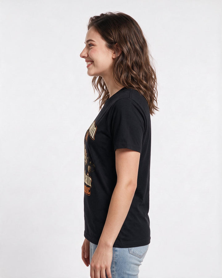 Cat Lover Black T-Shirt for Women – Everyday Expression Graphic Tee product image 2