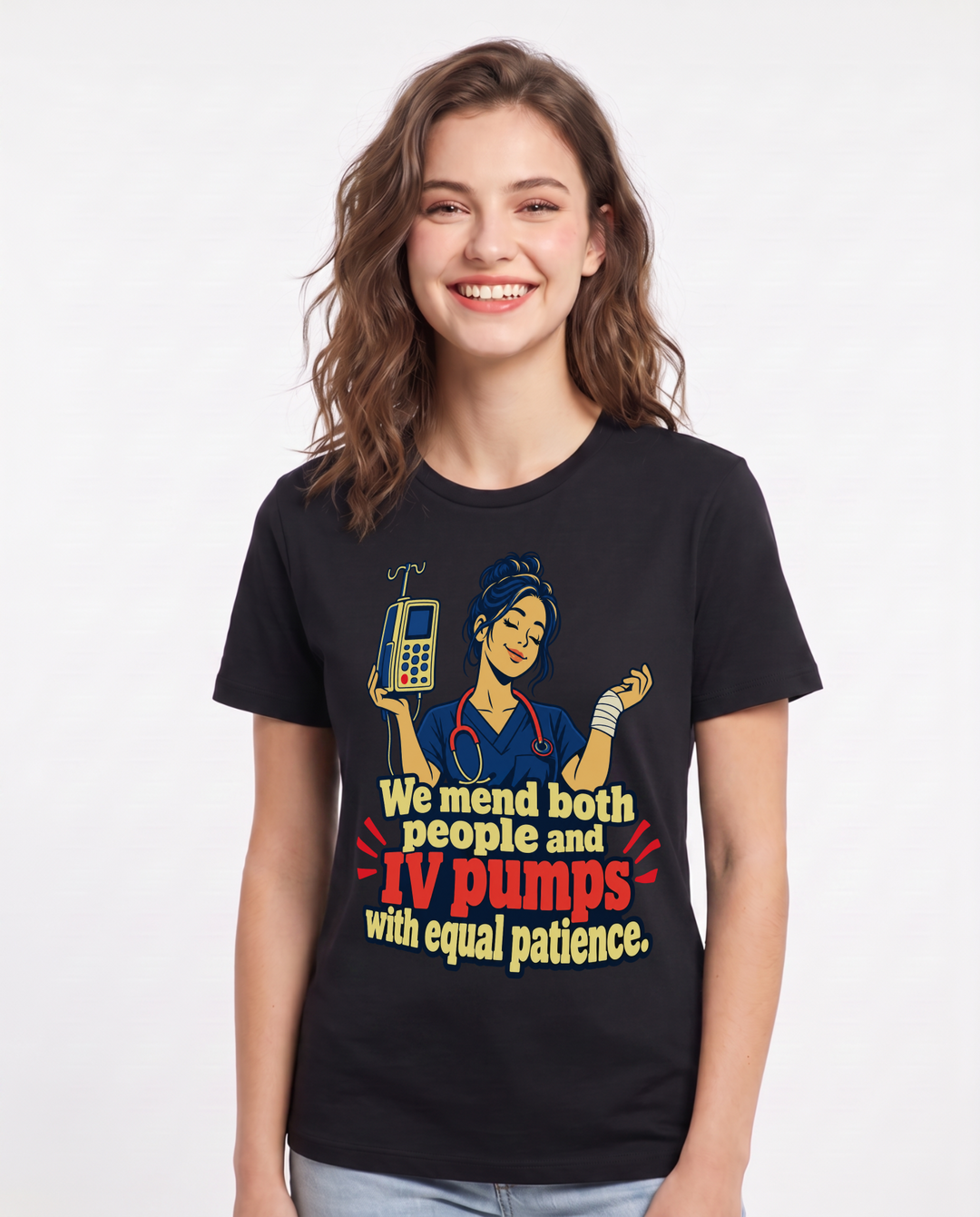 Nurse Black T-Shirt for Women – Nursing Life Graphic Tee product image 3