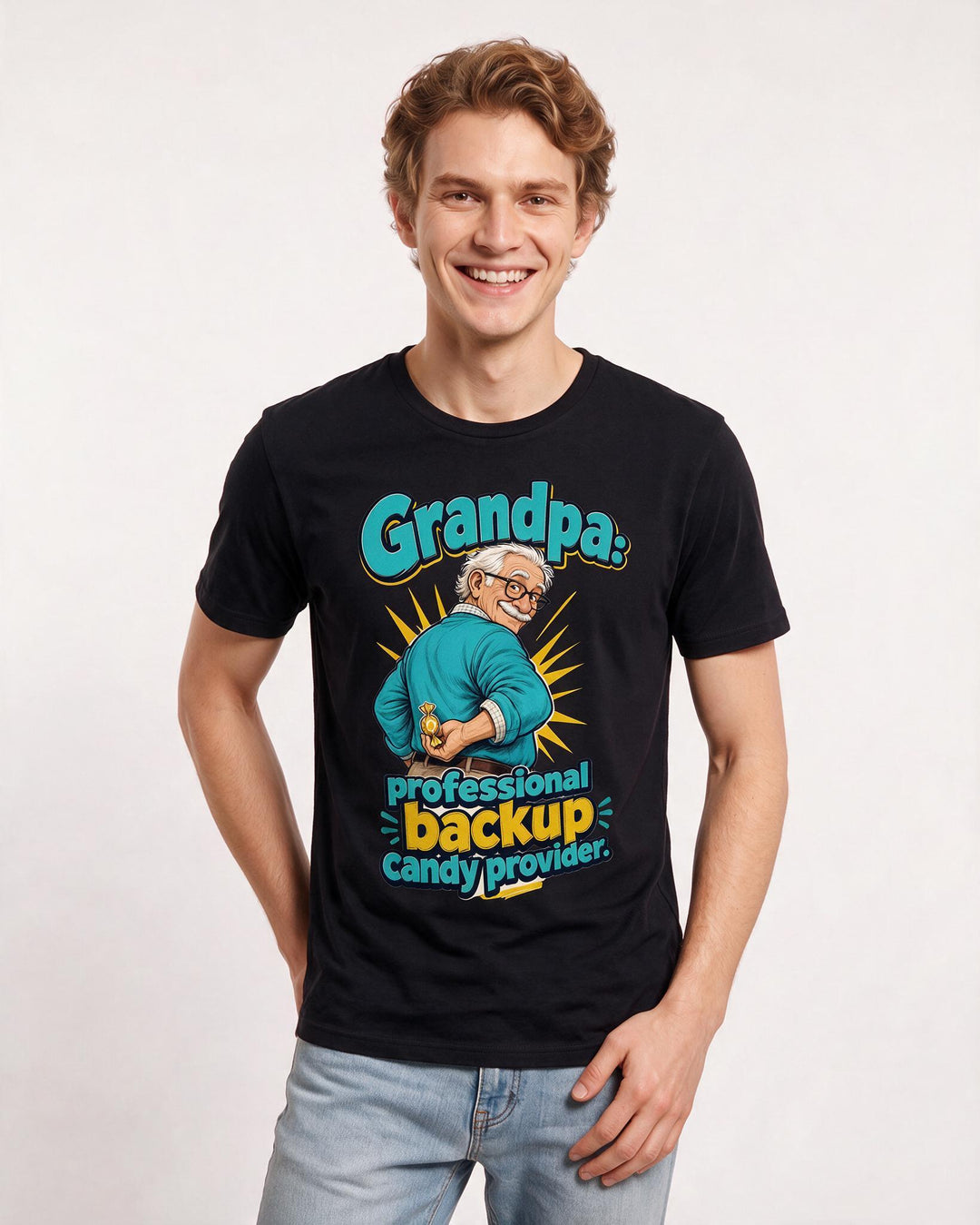 Grandparent Black T-Shirt for Men – Everyday Expression Graphic Tee product image 1