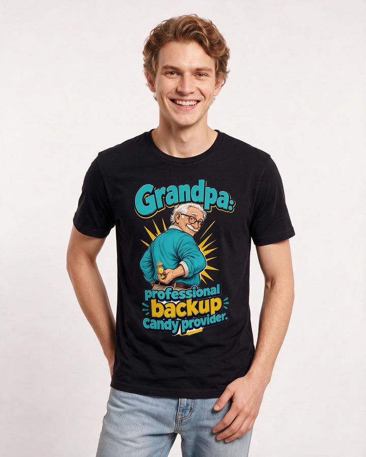 Grandparent Black T-Shirt for Men – Everyday Expression Graphic Tee product image 1