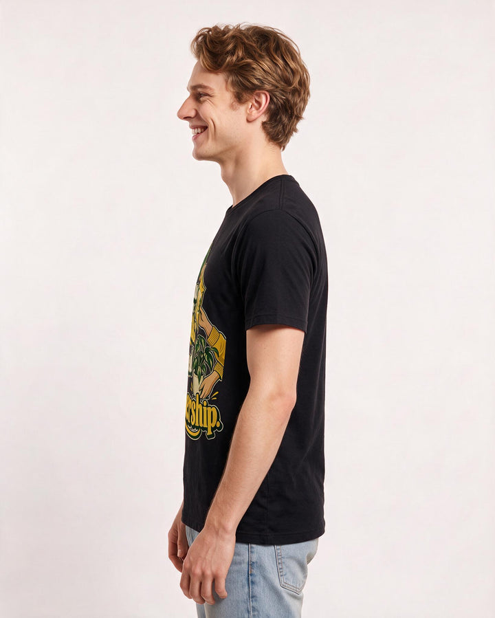 Couples Black T-Shirt for Men – Everyday Expression Graphic Tee product image 2