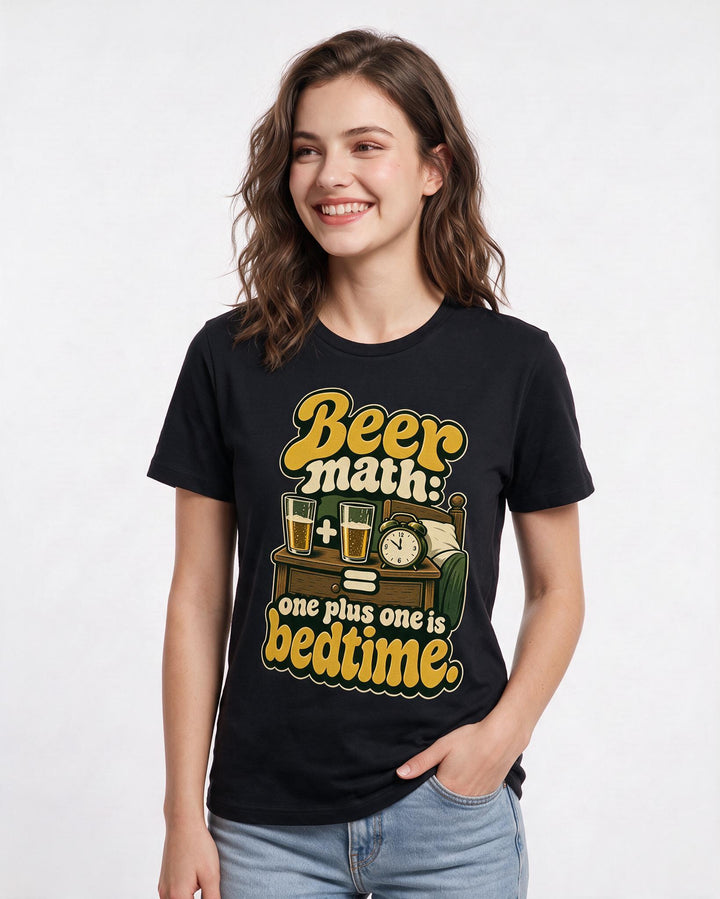 Beer Black T-Shirt for Women – Everyday Expression Graphic Tee product image 1