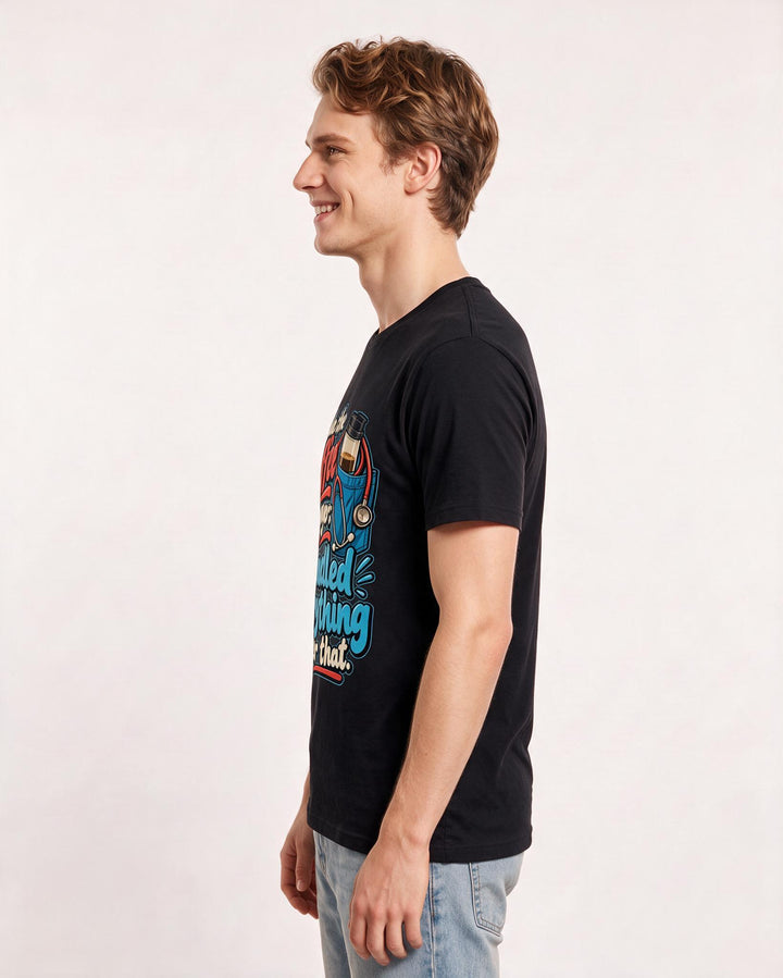 Nurse Black T-Shirt for Men – Nursing Life Graphic Tee product image 2