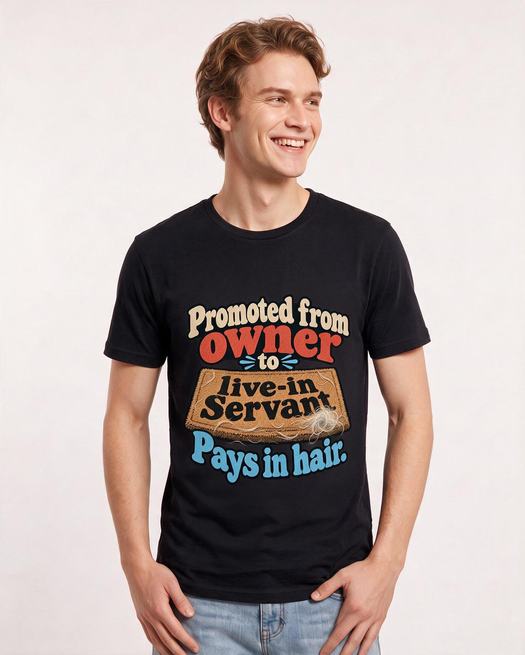 Cat Lover Black T-Shirt for Men – Everyday Expression Graphic Tee product image 1