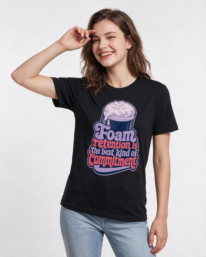 Beer Black T-Shirt for Women – Everyday Expression Graphic Tee product image 1