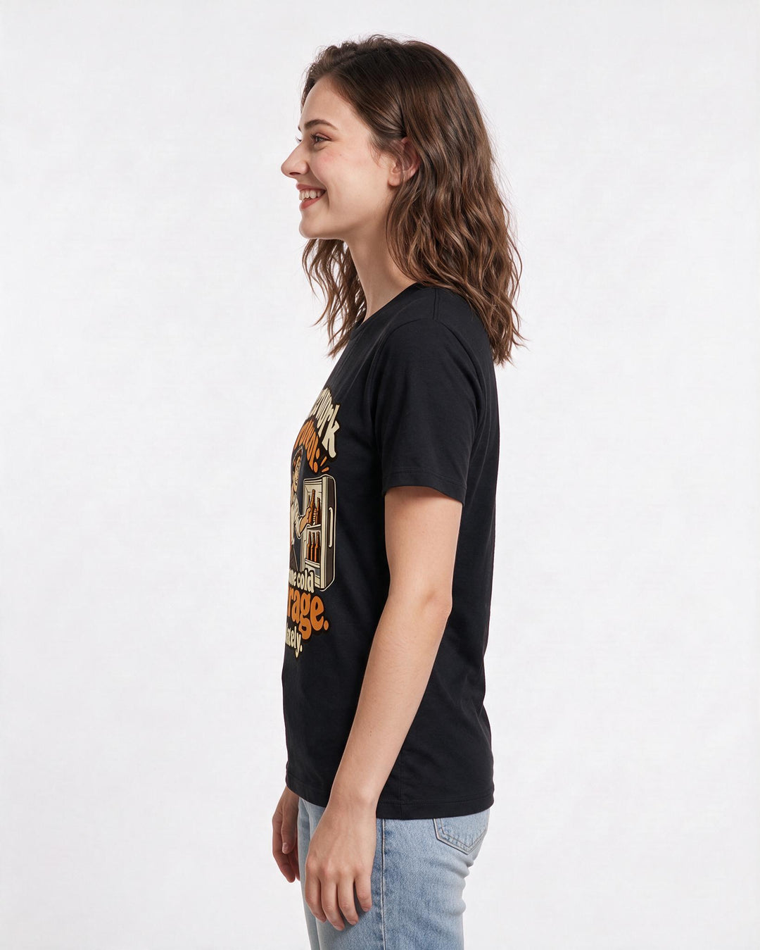 Beer Black T-Shirt for Women – Everyday Expression Graphic Tee product image 2