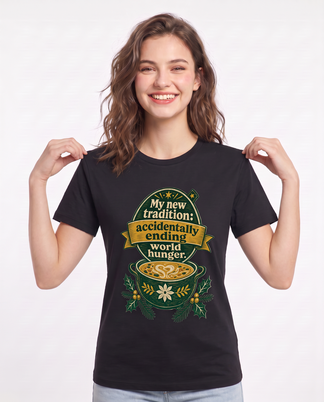 Christmas Women's Black T-Shirt - My new tradition: accidentally product image 3