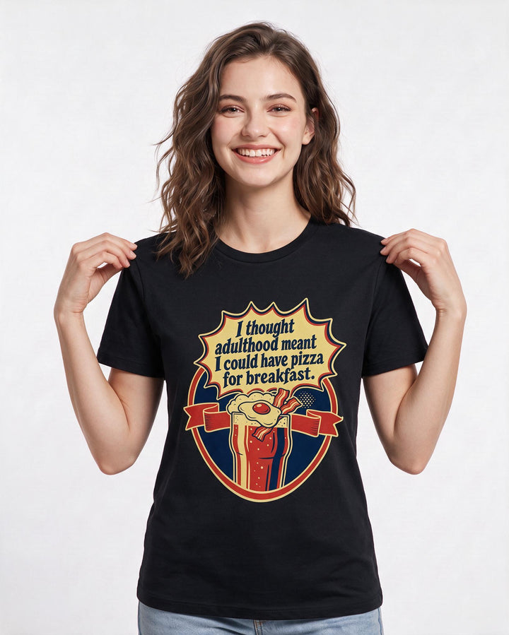 Funny Beer Women's Black T-Shirt - I thought adulthood meant I could product image 3