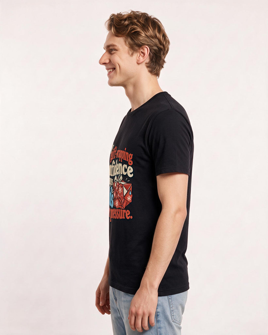 Christmas Black T-Shirt for Men – Holiday Theme Graphic Tee product image 2
