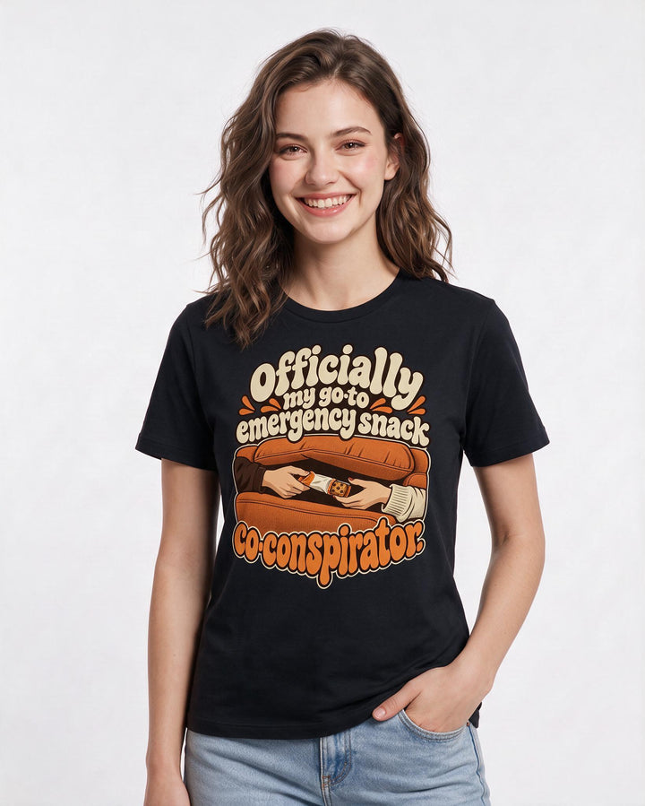Couples Black T-Shirt for Women – Everyday Expression Graphic Tee product image 1