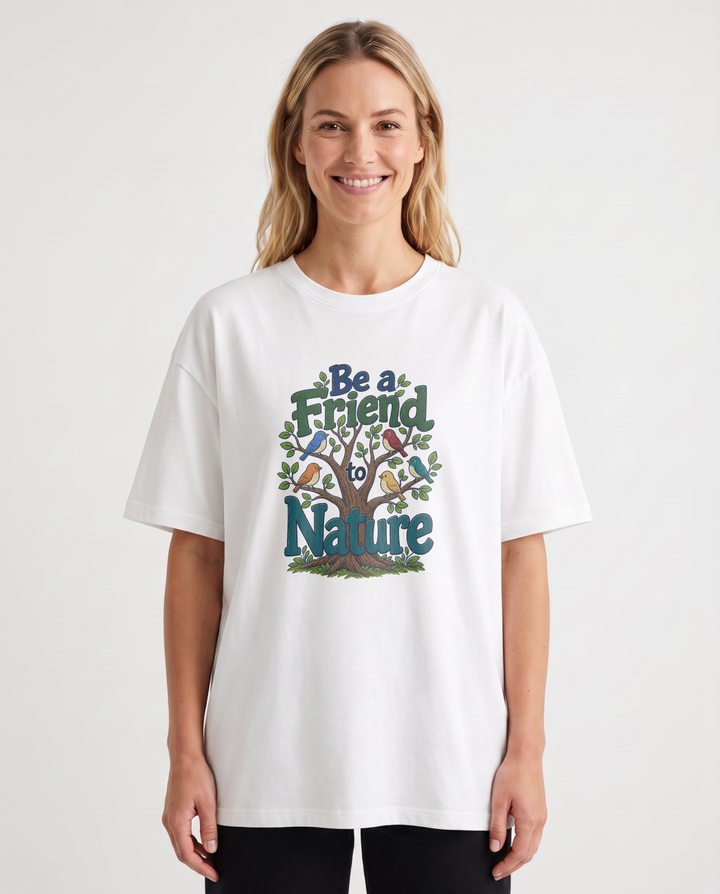 Be A Friend To Nature White T-Shirt mockup 1