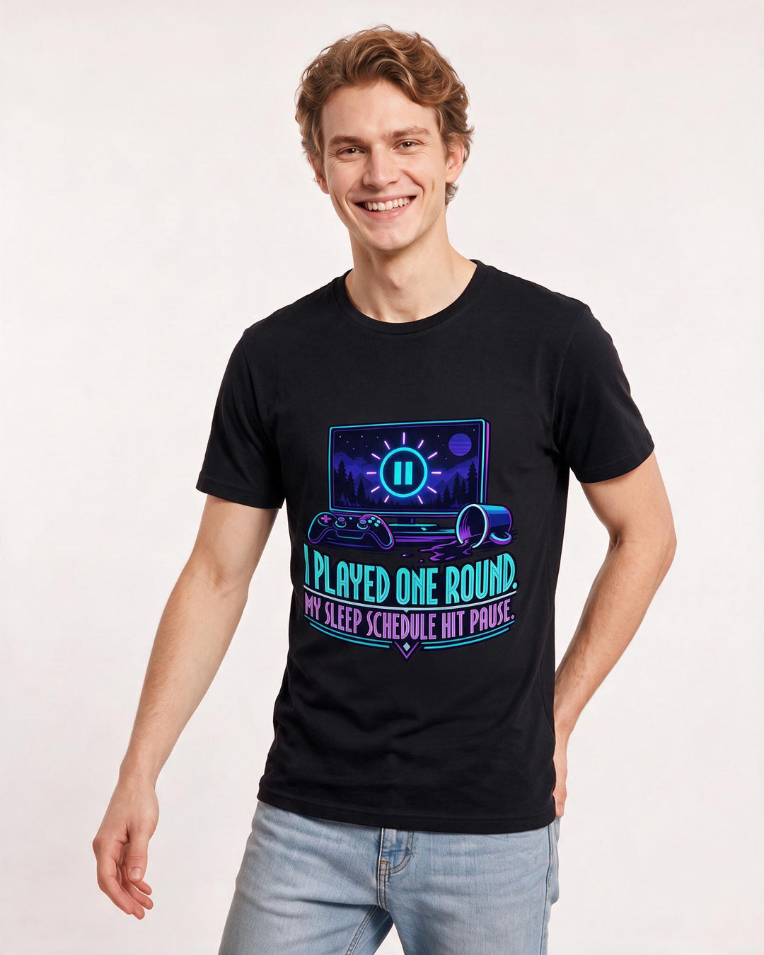 Gaming Black T-Shirt for Men – Game Night Graphic Tee product image 1