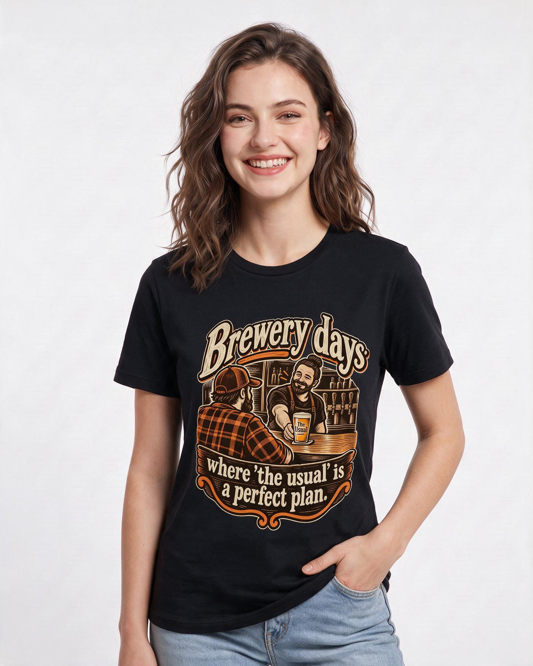 Beer Black T-Shirt for Women – Everyday Expression Graphic Tee product image 1