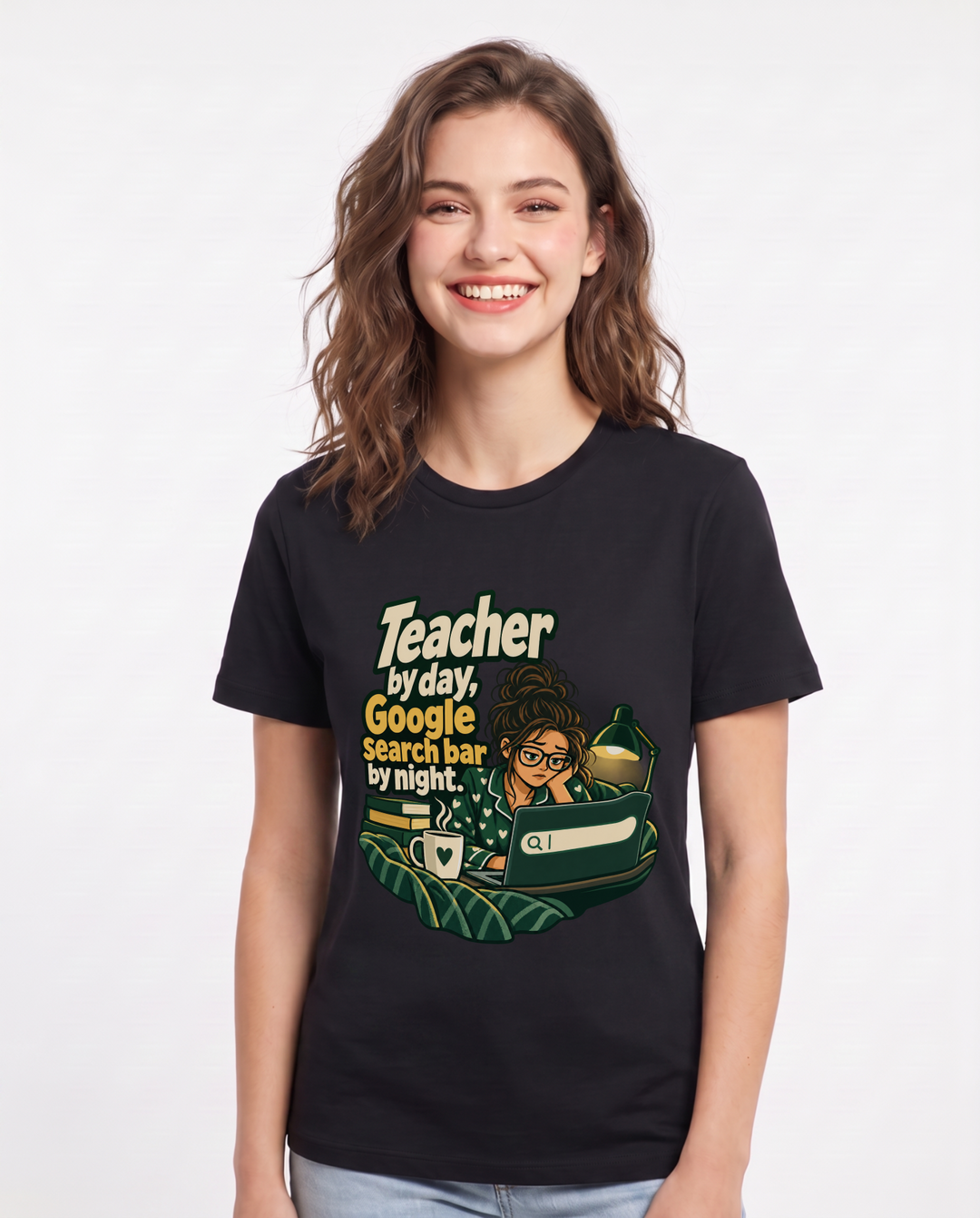 Teacher Black T-Shirt for Women – Everyday Expression Graphic Tee product image 3