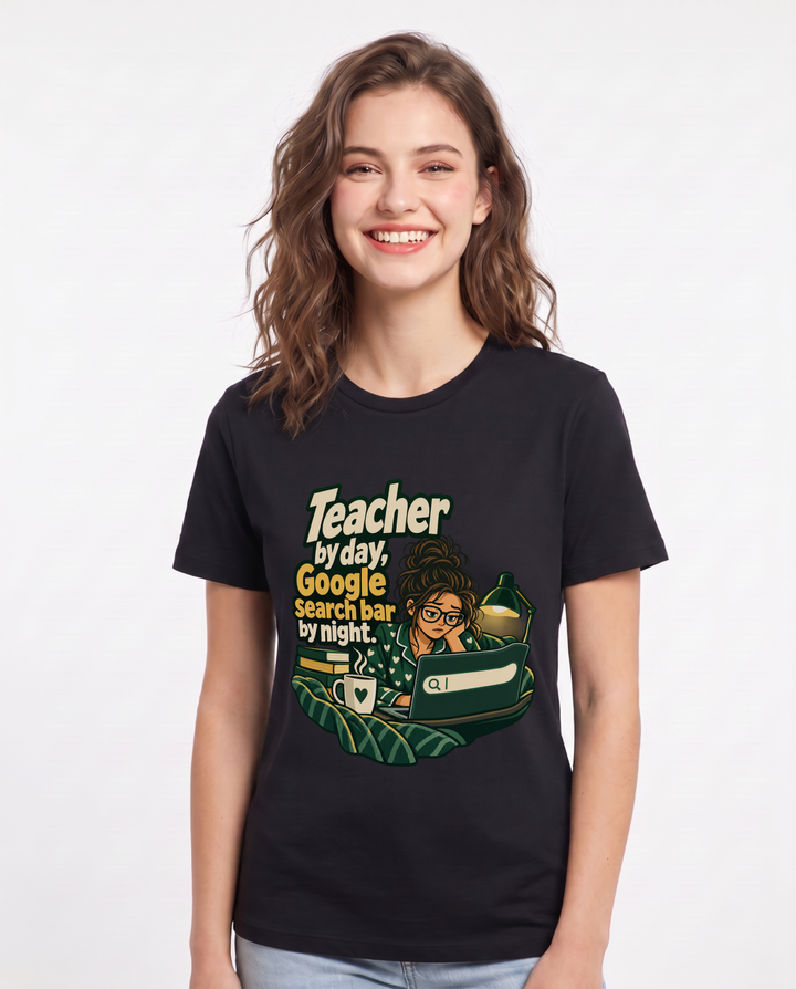 Teacher Black T-Shirt for Women – Everyday Expression Graphic Tee product image 3