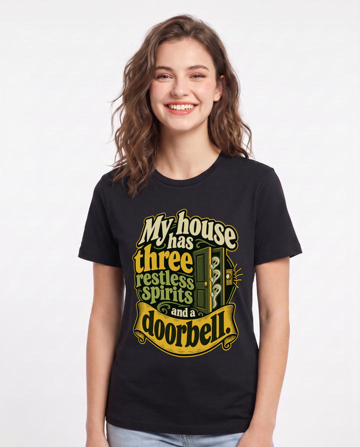Halloween Black T-Shirt for Women – Halloween Theme Graphic Tee product image 3