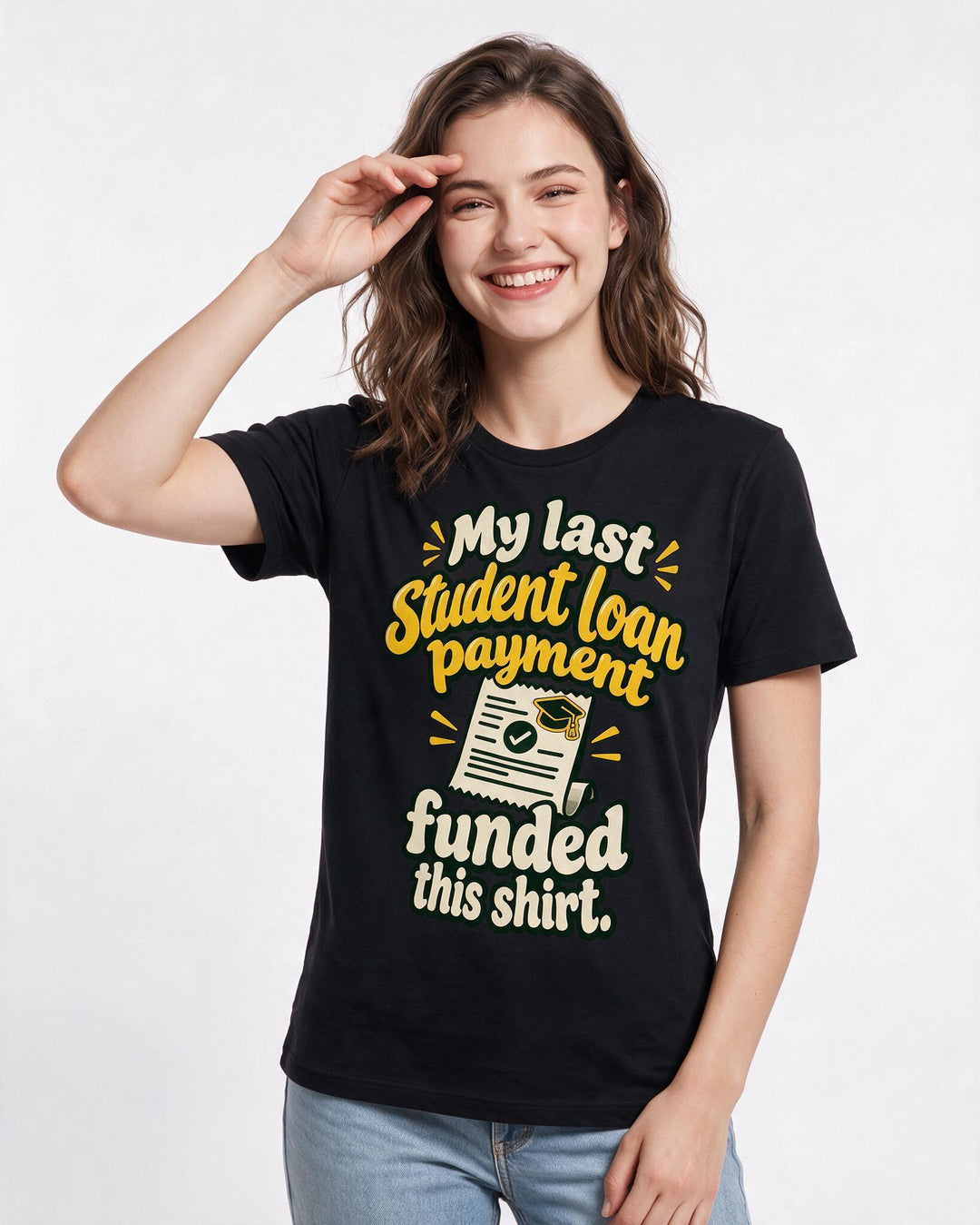 Graduation Black T-Shirt for Women – Everyday Expression Graphic Tee product image 1