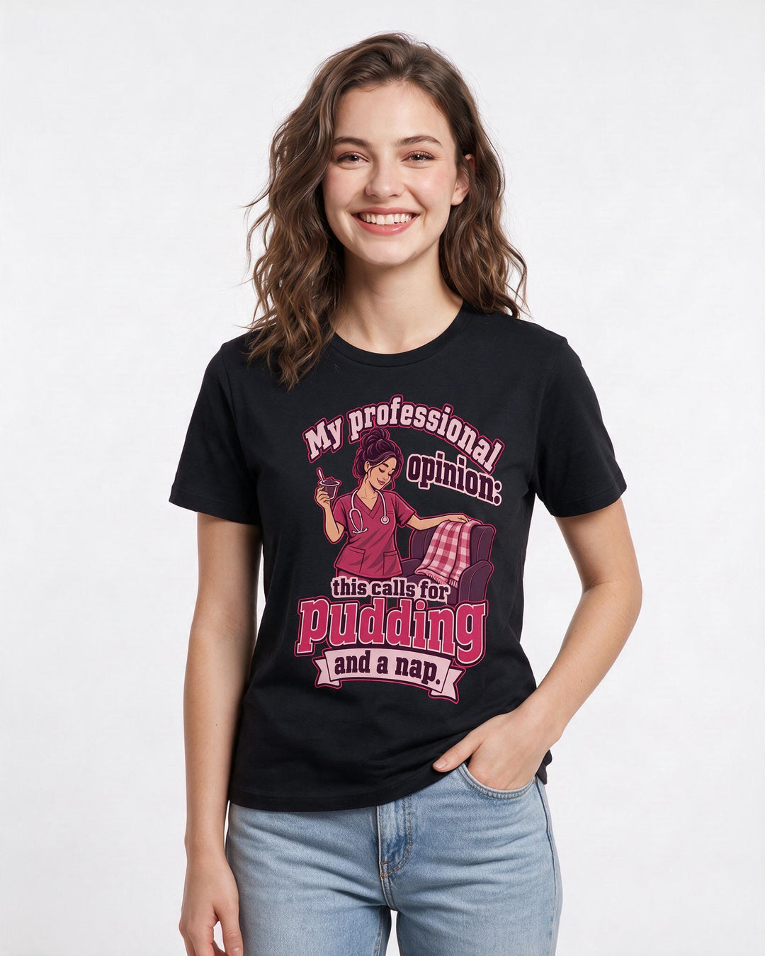 Nurse Black T-Shirt for Women – Nursing Life Graphic Tee product image 1