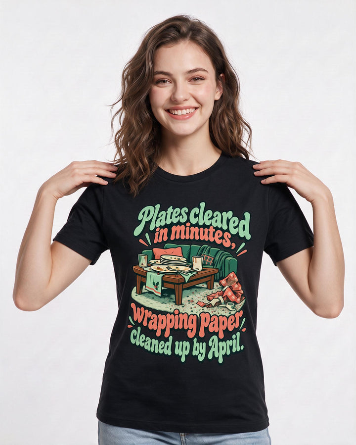 Christmas Black T-Shirt for Women – Holiday Theme Graphic Tee product image 1