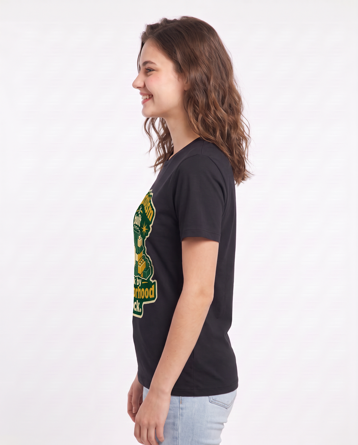 Graphic Women's Black T-Shirt - My patriotism is built block by product image 2