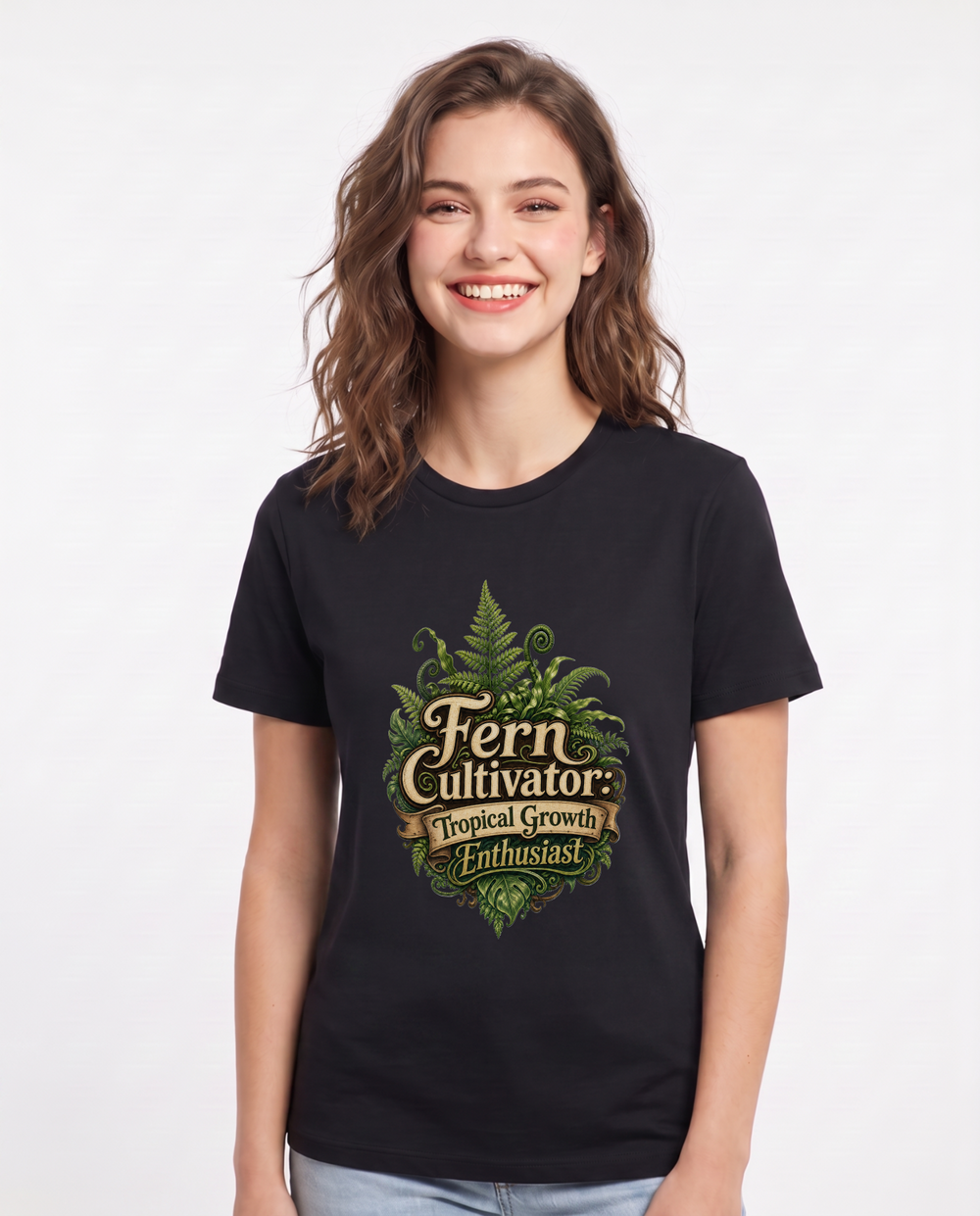 Fern Cultivator: Tropical Growth Enthusiast Women's Black T-Shirt product image 2