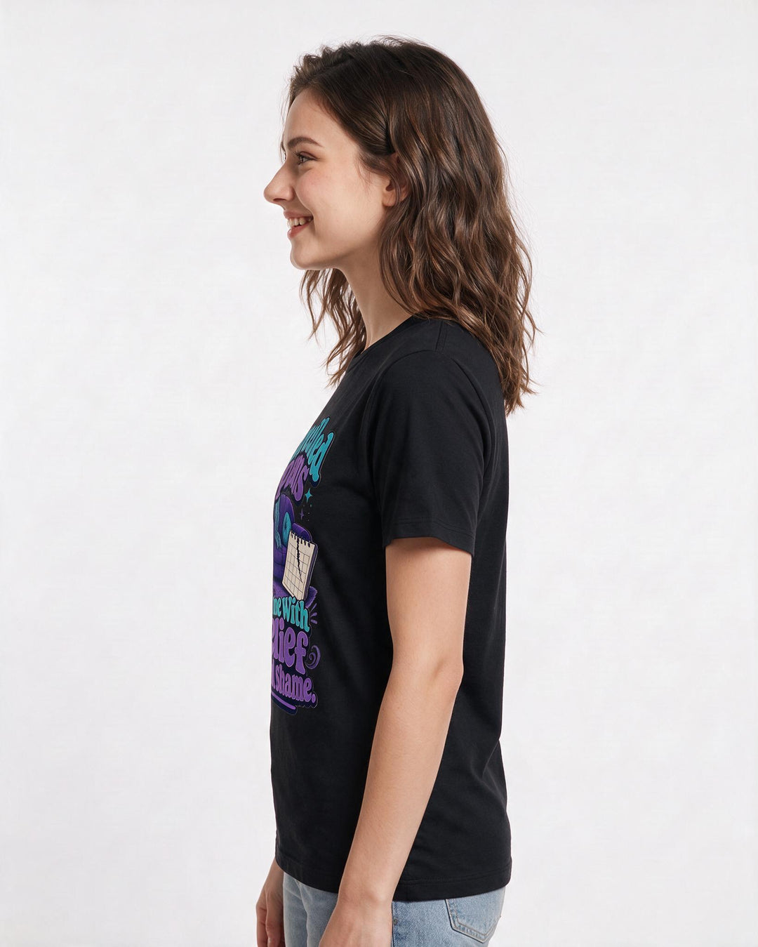 Meme Black T-Shirt for Women – Everyday Expression Graphic Tee product image 2