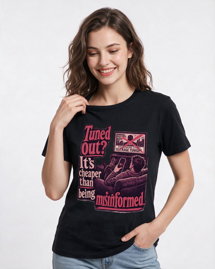 Political Statement Black T-Shirt for Women – Everyday Expression Graphic Tee product image 1