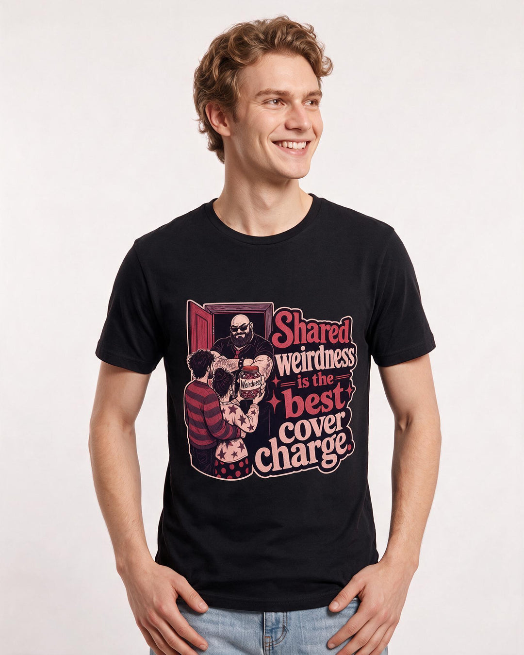 Couples Black T-Shirt for Men – Everyday Expression Graphic Tee product image 1