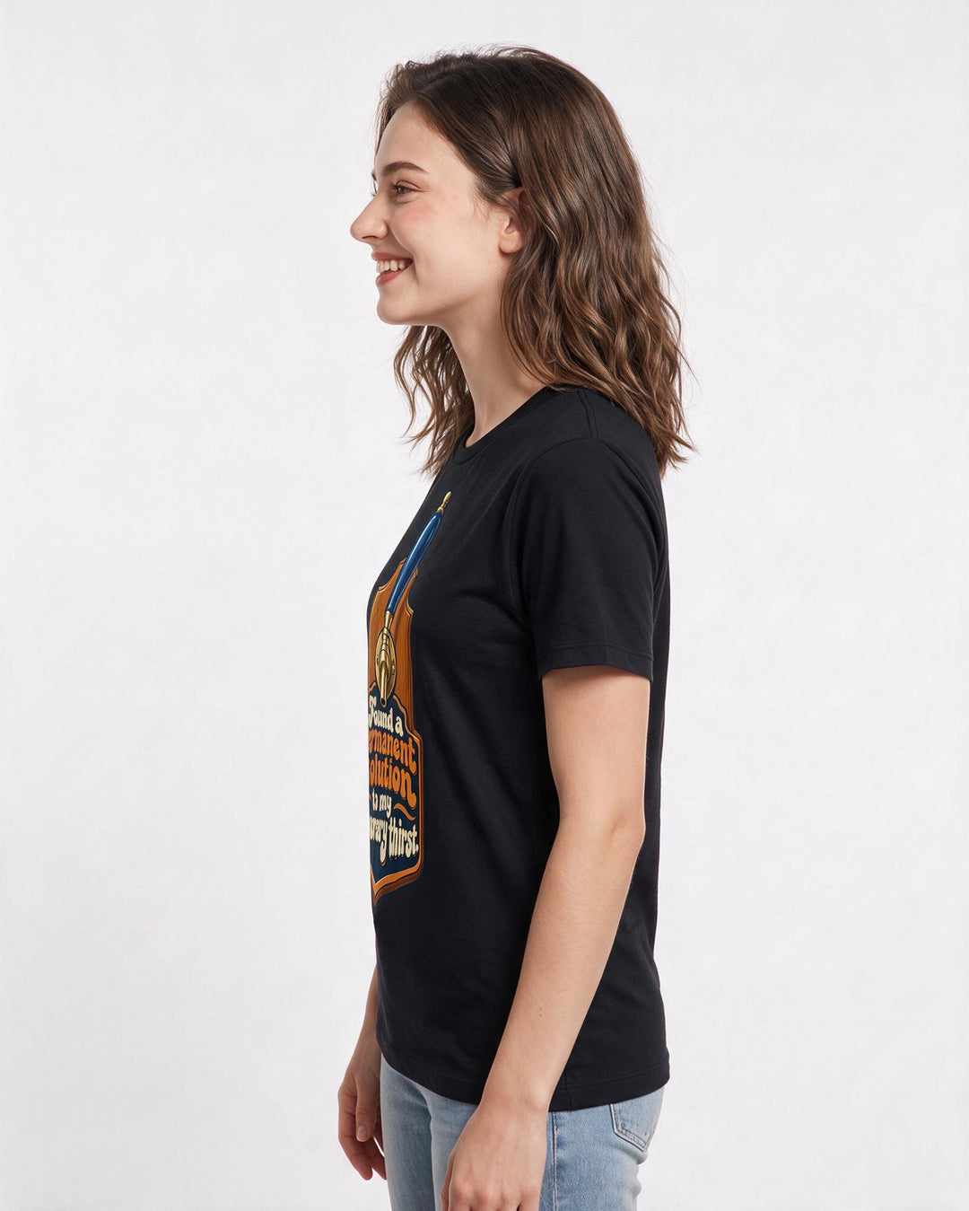 Beer Black T-Shirt for Women – Everyday Expression Graphic Tee product image 2