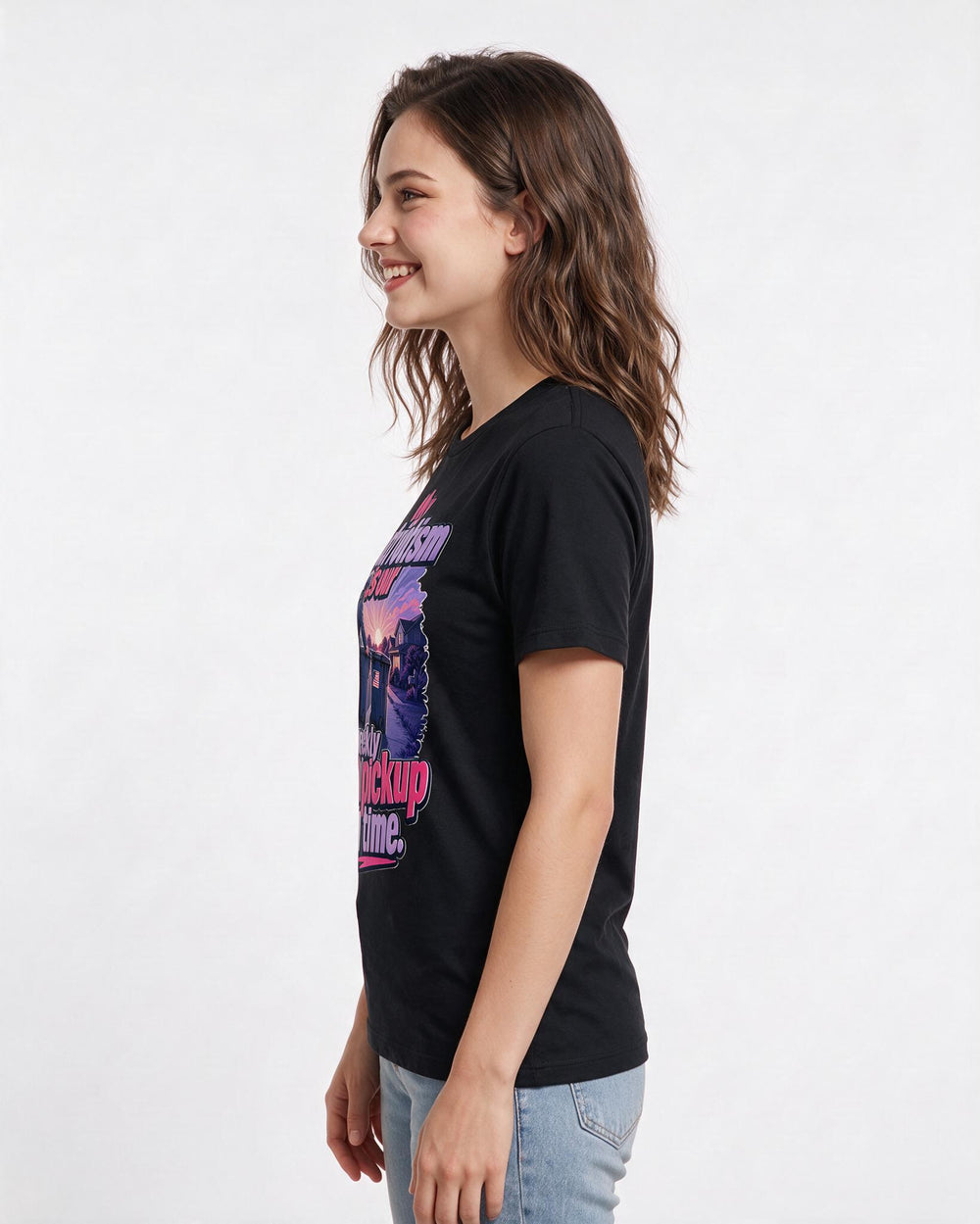 Patriotic Women's Black T-Shirt – My patriotism is our weekly trash pickup on time. product image 2