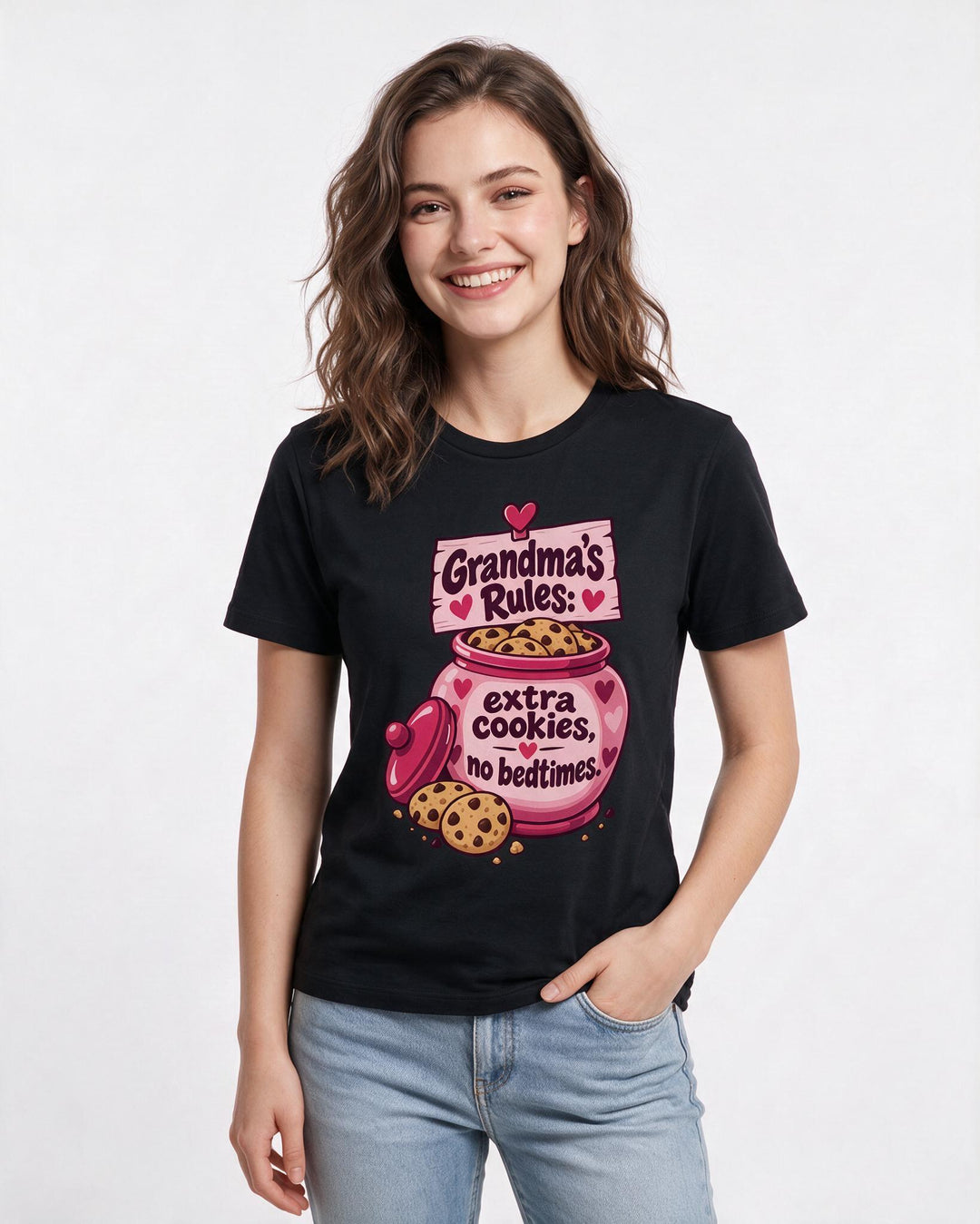 Grandparent Black T-Shirt for Women – Everyday Expression Graphic Tee product image 1