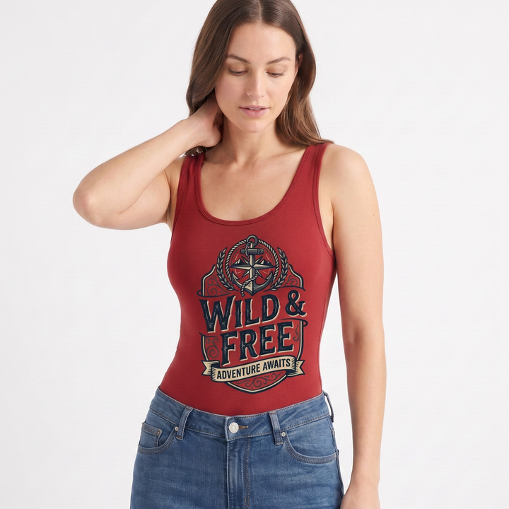 Original Style Sleeveless Tank Bodysuit mockup 3