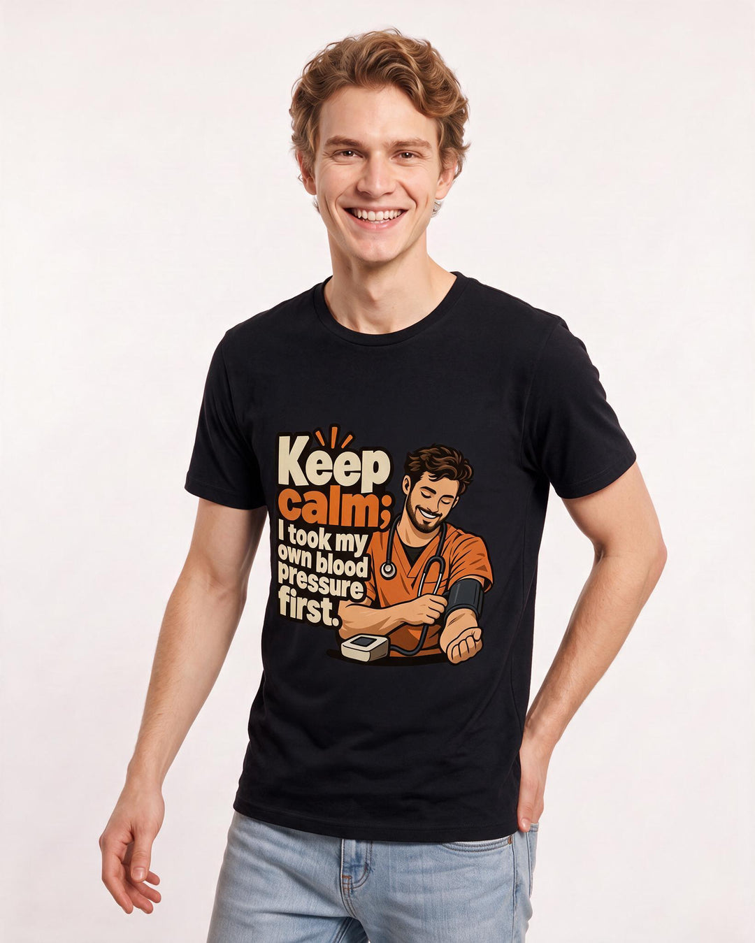 Nurse Black T-Shirt for Men – Nursing Life Graphic Tee product image 1