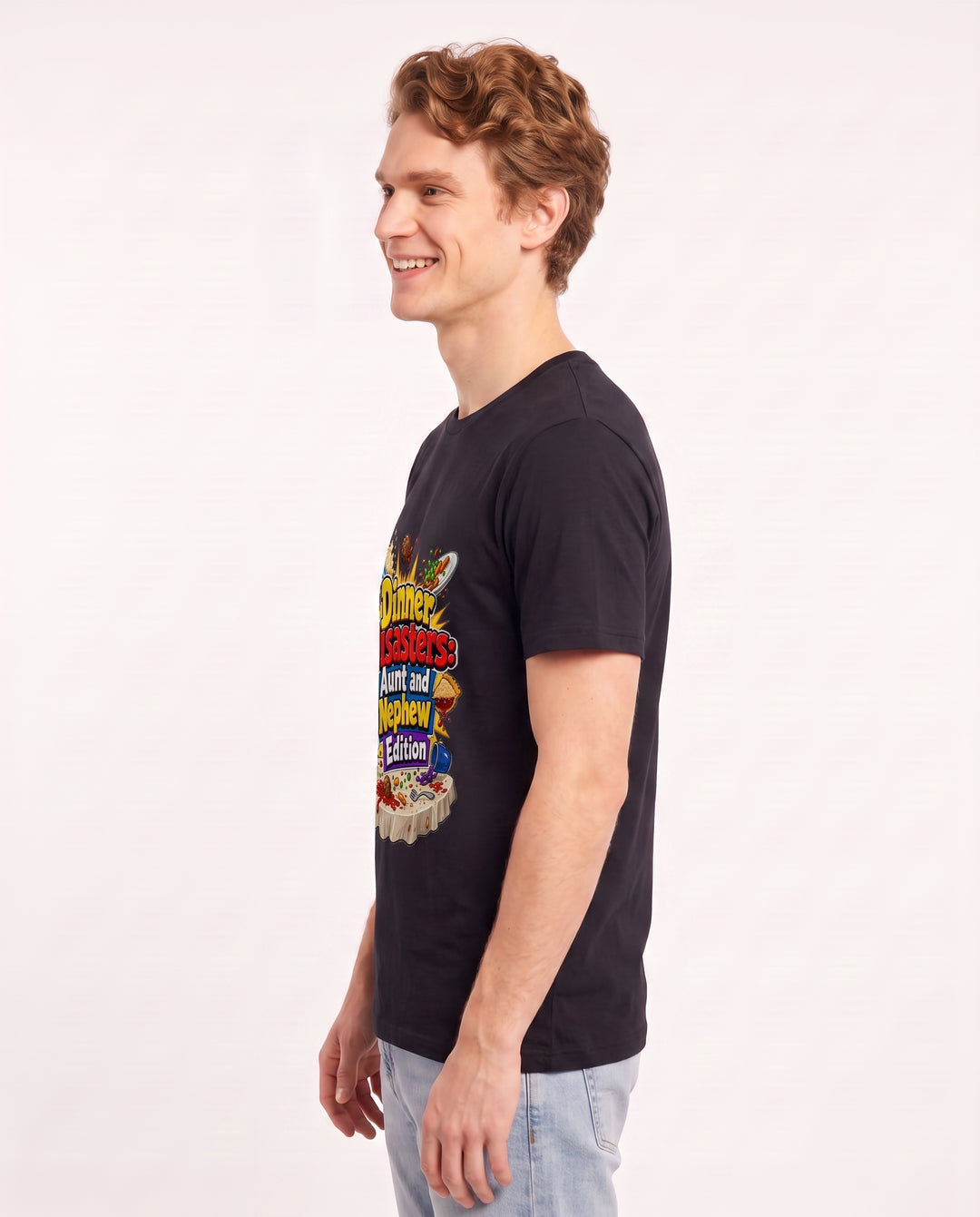 Dinner Disasters: Aunt and Nephew Edition Men's Black T-Shirt product image 3