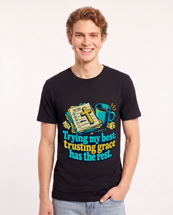 Christian Faith Black T-Shirt for Men – Everyday Expression Graphic Tee product image 3
