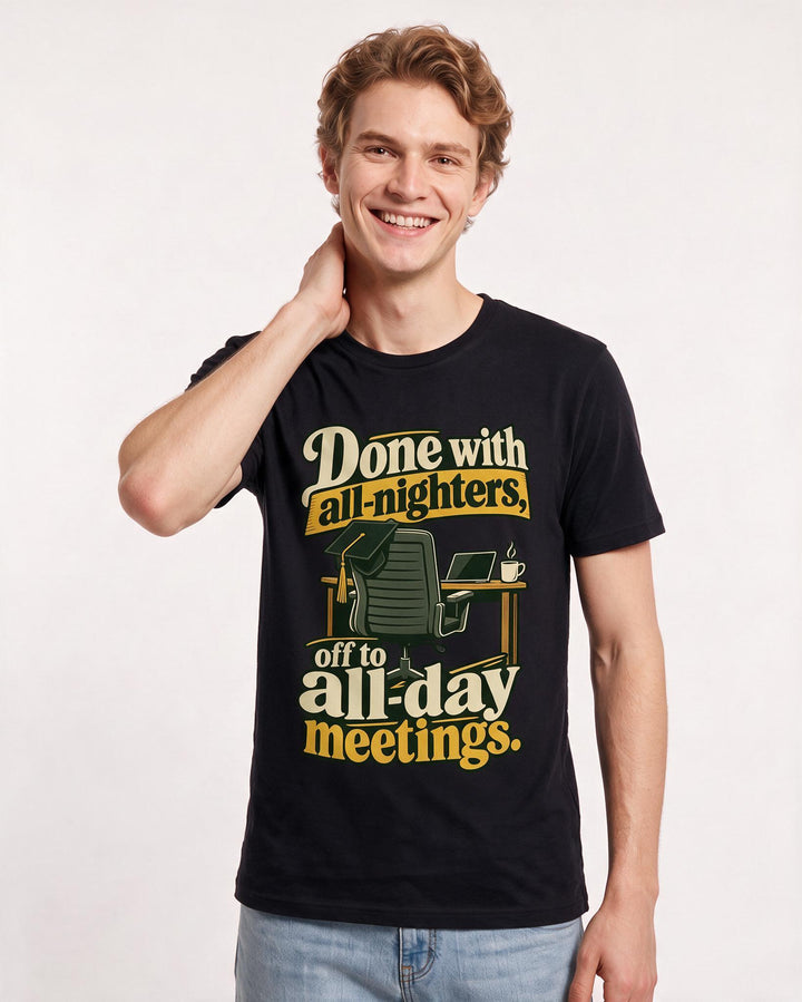 Graduation Black T-Shirt for Men – Everyday Expression Graphic Tee product image 1