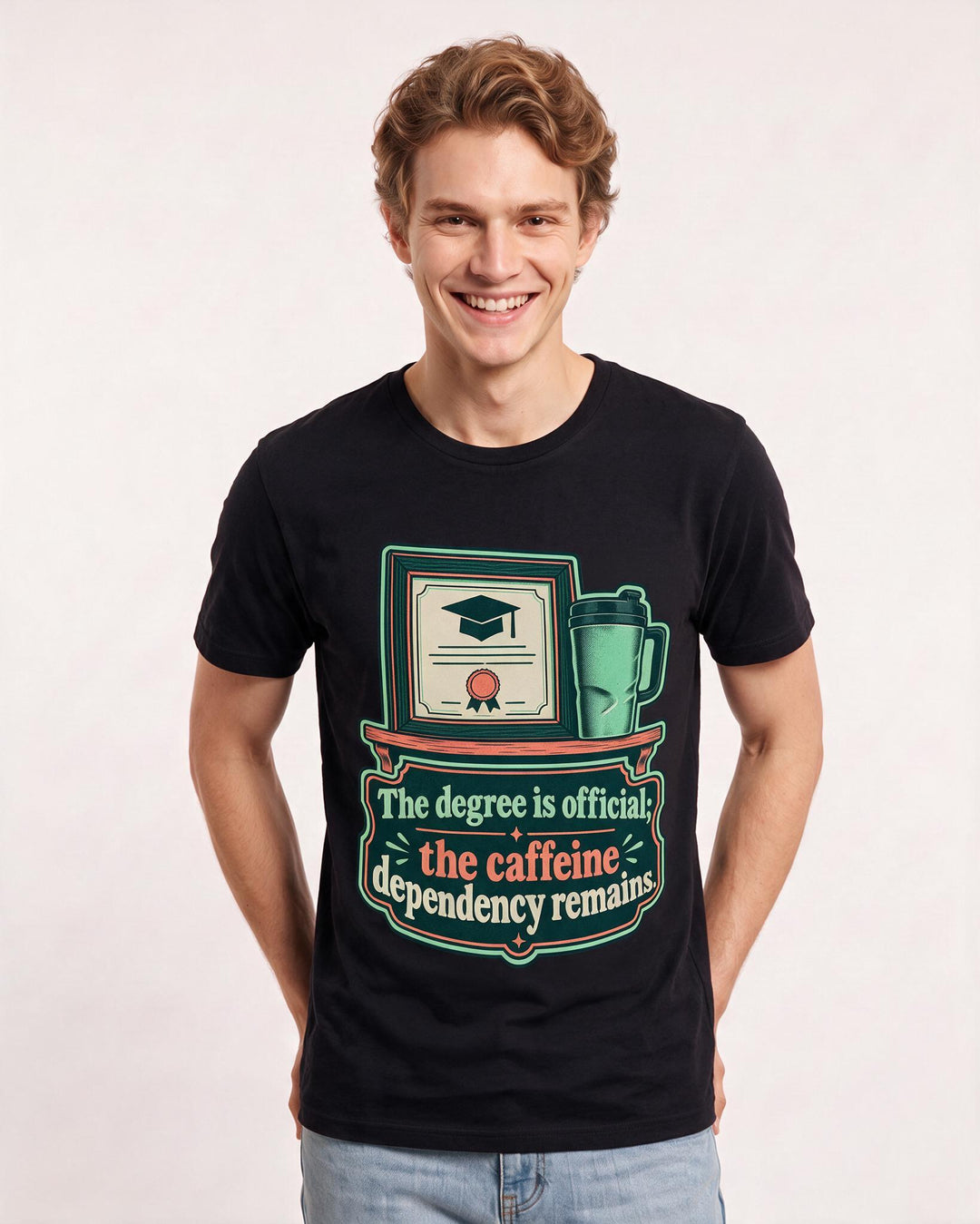 Graduation Black T-Shirt for Men – Everyday Expression Graphic Tee product image 1