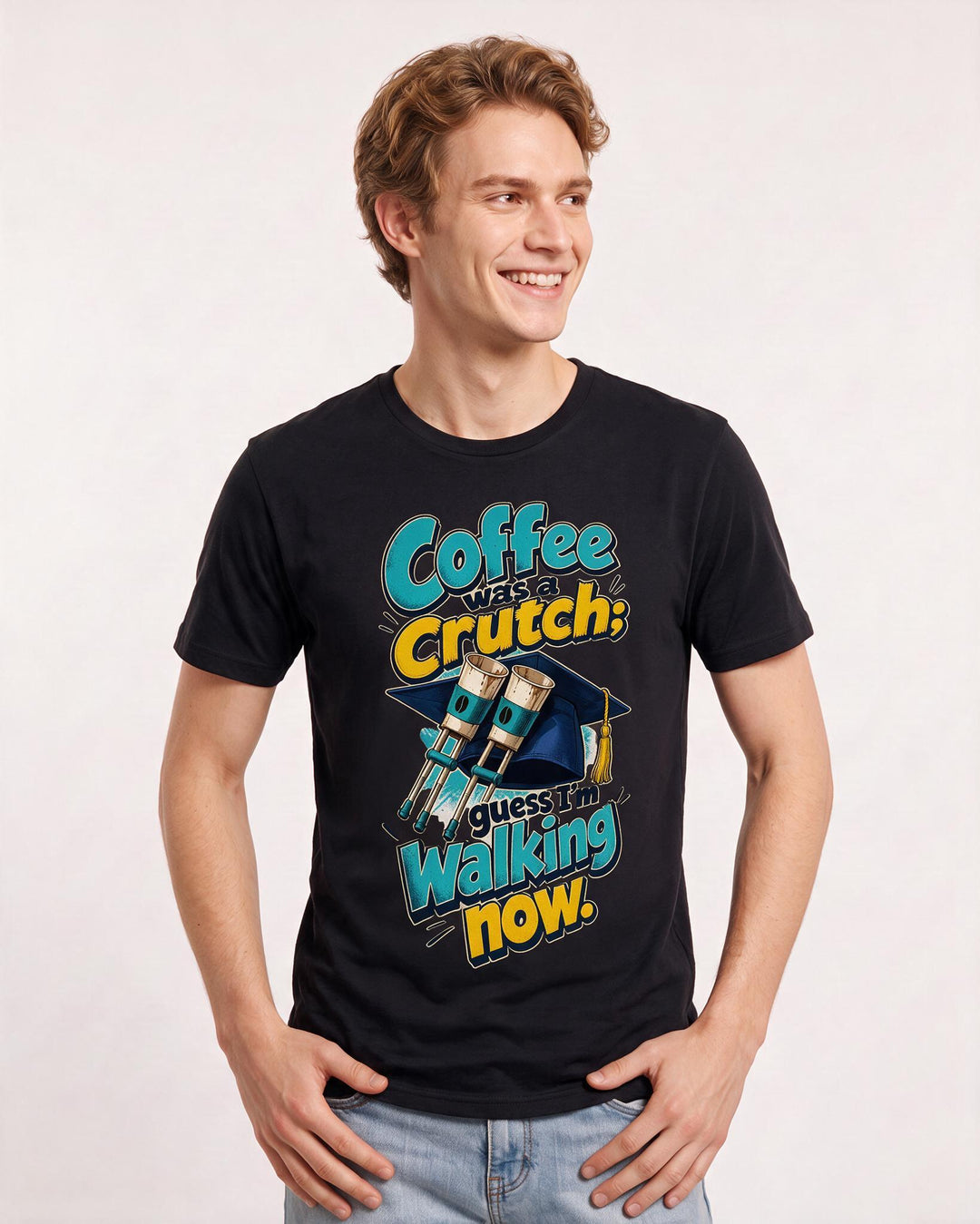 Graduation Black T-Shirt for Men – Everyday Expression Graphic Tee product image 1