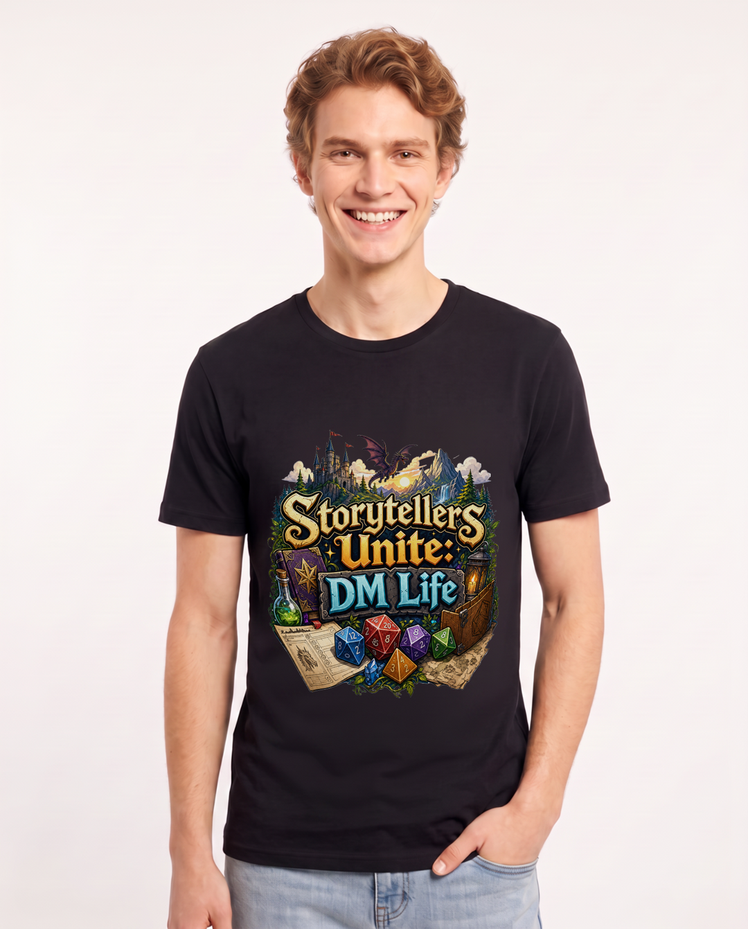 Storytellers Unite: DM Life Men's Black T-Shirt product image 2