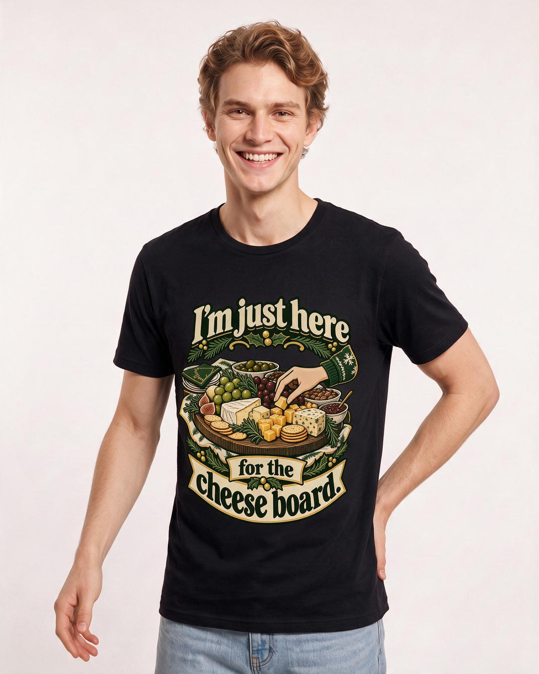 Christmas Black T-Shirt for Men – Holiday Theme Graphic Tee product image 1