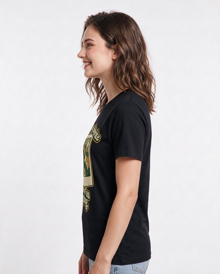 Couples Black T-Shirt for Women – Everyday Expression Graphic Tee product image 2