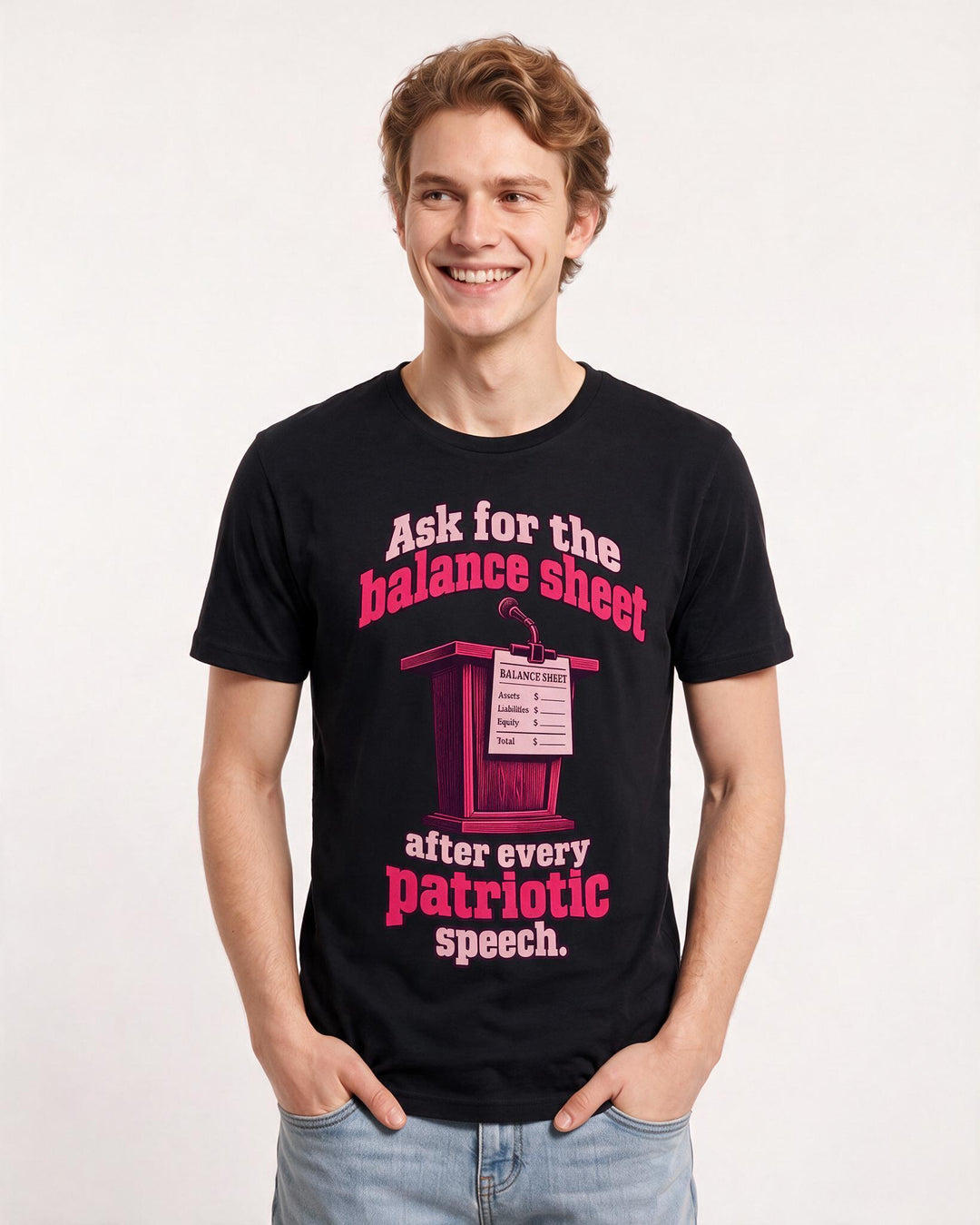 Political Statement Black T-Shirt for Men – Everyday Expression Graphic Tee product image 1