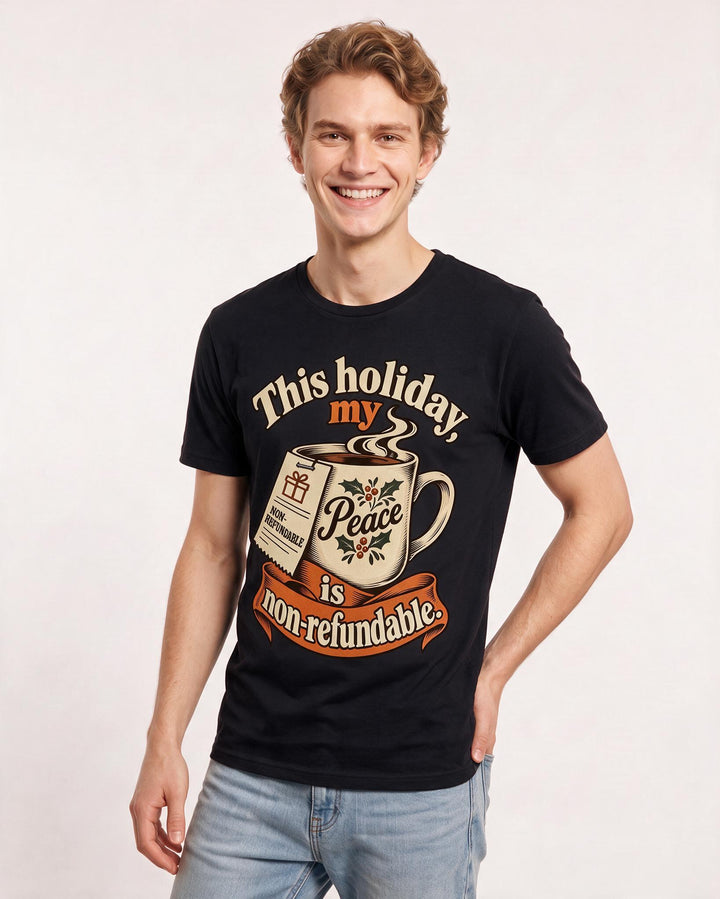 Christmas Black T-Shirt for Men – Holiday Theme Graphic Tee product image 1