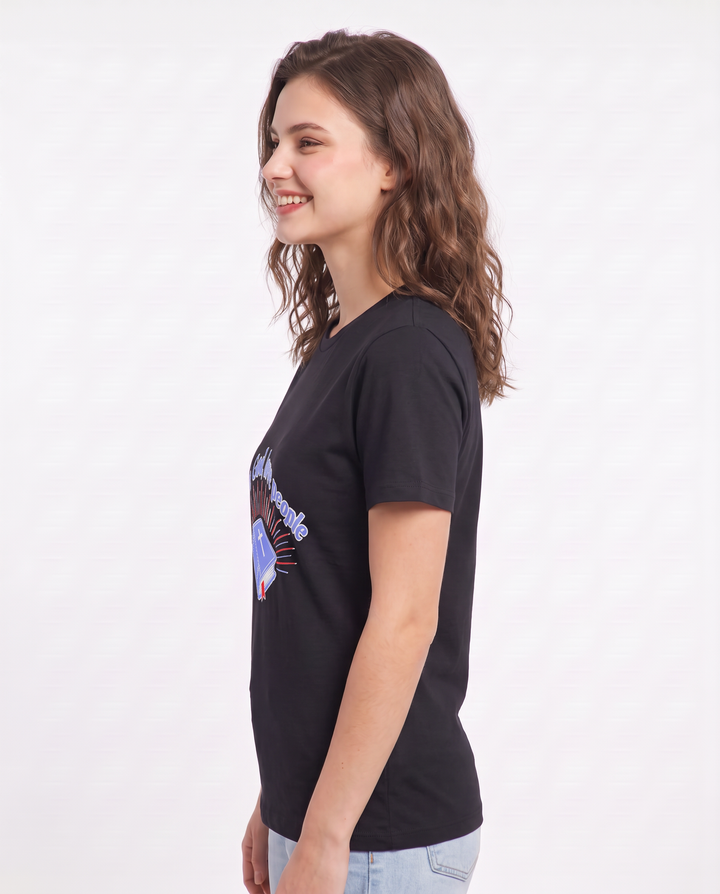 Love God, love people - Women's Black T-Shirt product image 3