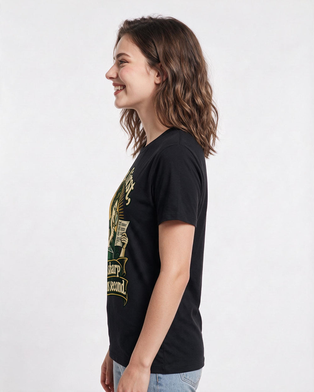 Political Statement Black T-Shirt for Women – Everyday Expression Graphic Tee product image 2