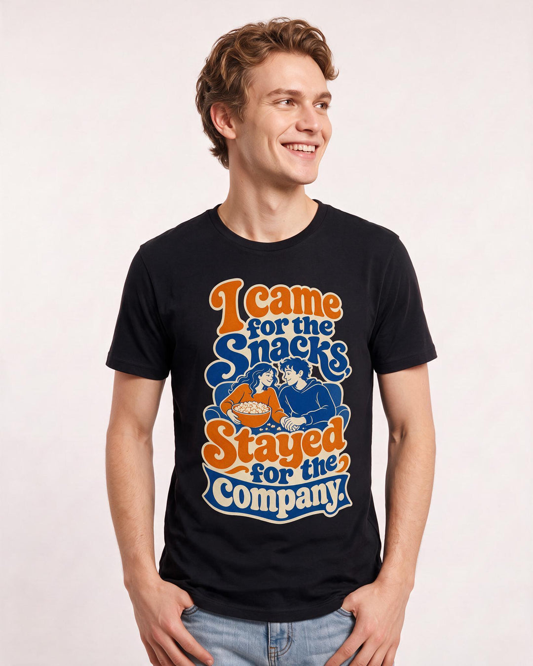 Couples Black T-Shirt for Men – Everyday Expression Graphic Tee product image 3