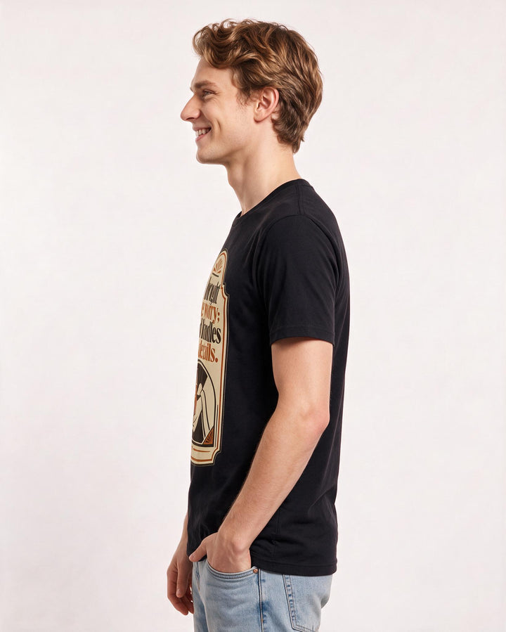 Graphic Men's Black T-Shirt - I brought the worry; God handles the product image 2