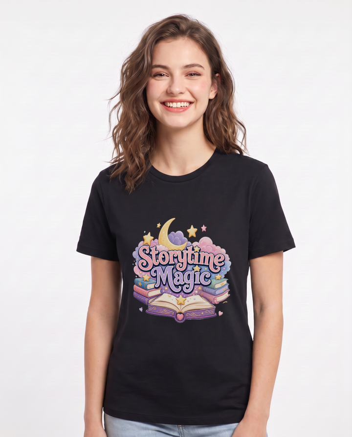 Storytime Magic Women's Black T-Shirt product image 2