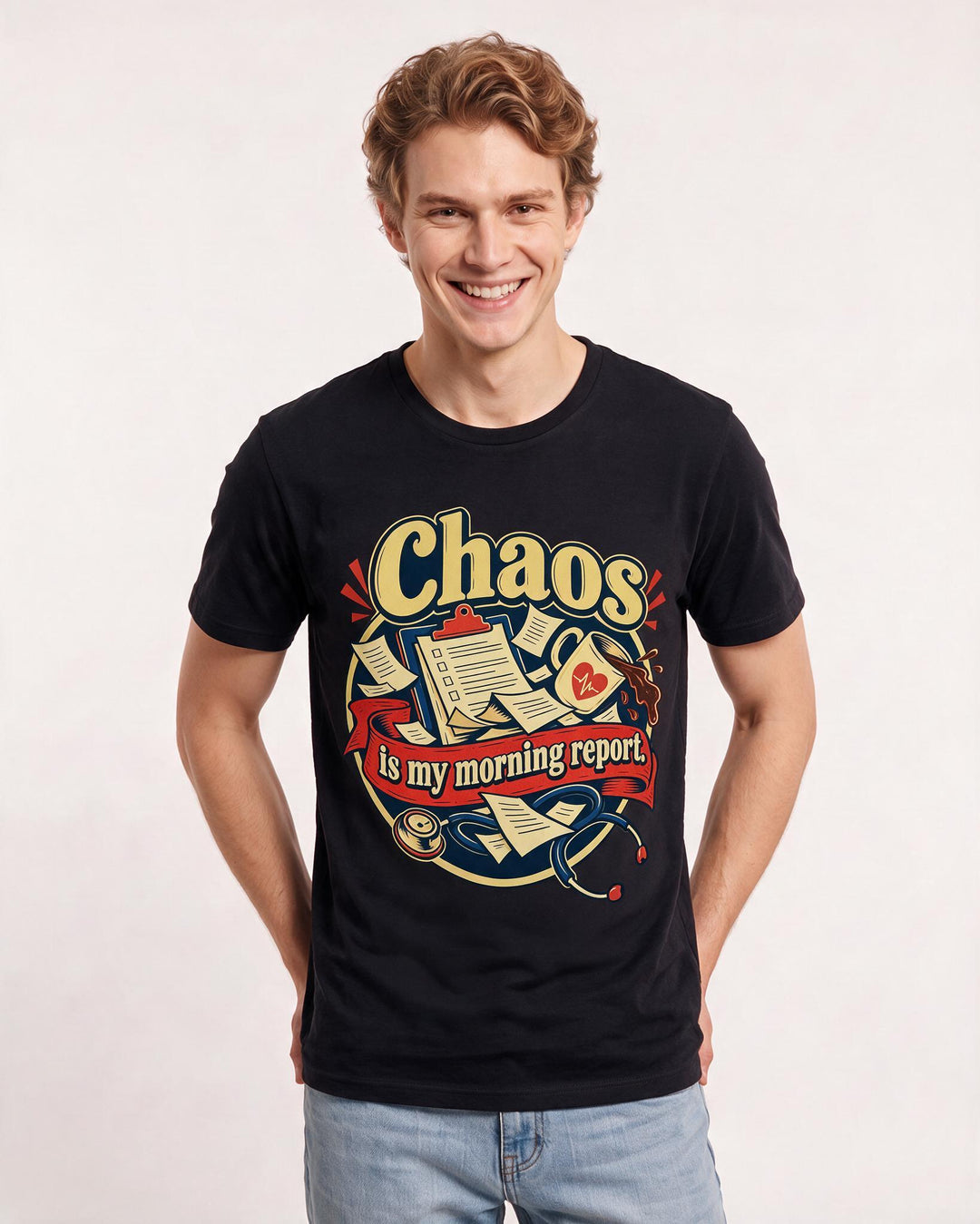 Nurse Black T-Shirt for Men – Nursing Life Graphic Tee product image 1