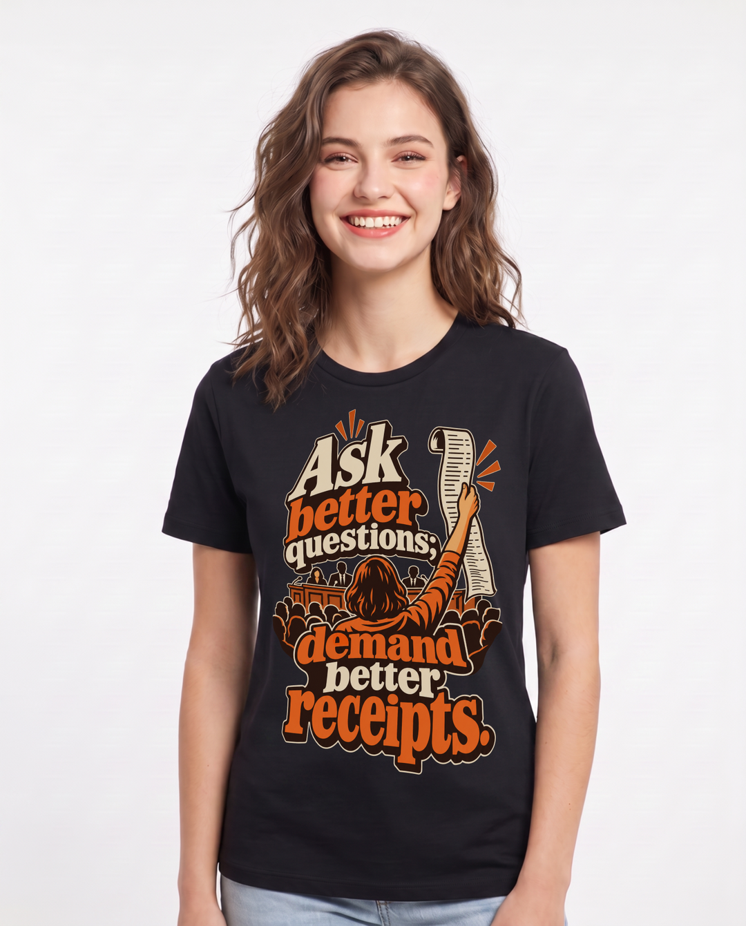 Political Statement Black T-Shirt for Women – Everyday Expression Graphic Tee product image 3